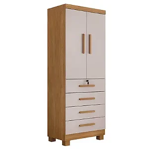 Roupeiro Benetil Conjugado Maia 2 Portas Cinamomo/Off White
