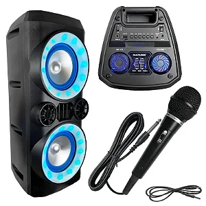 Caixa de Som Multilaser SP379 Mini Neon 300W – Bluetooth/AUX/USB/FM