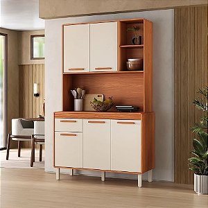 Kit Cozinha Itatiaia Dunas 120 – 5 Portas e 1 Gaveta Cinamomo / Off White