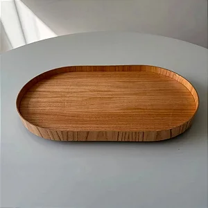 Bandeja RJ Decor Jade Oval Decorativa – Amadeirado