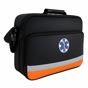 Bolsa Socorrista Tatica Sinais Vitais Resistente Multi Uso Preto Lisa Ouro Preto