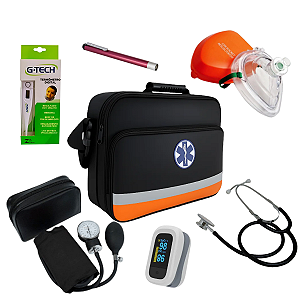 Kit Sinais Vitais Completo Pressão Cardio Resgate Emergência