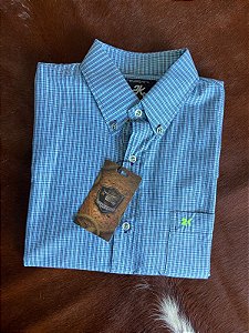 Camisa 2K Jeans Xadrez manga curta