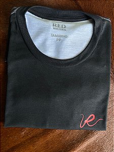 Camiseta Red Western Preto Estampada nas Costas