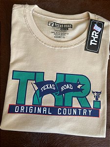 Camiseta Texas Road Bege/Verde