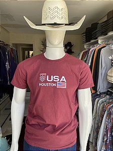Camiseta Houston USA Vinho