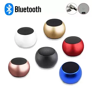 Caixinha Som Bluetooth Tws Metal Redonda Mini Speaker 3w