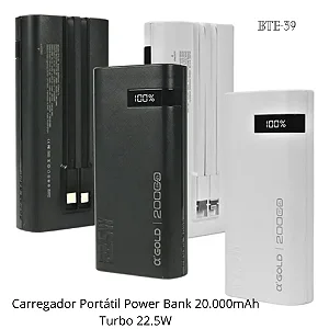 Carregador Portátil Power Bank 20.000mAh Turbo 22.5W