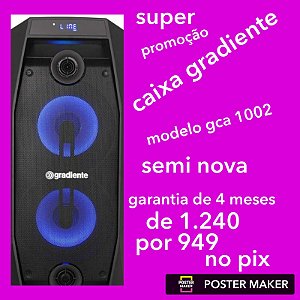 Caixa Gradiente Elegance Gca102 Preto 500w Bluetooth