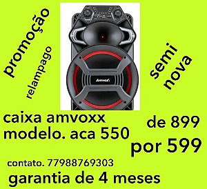Caixa Amplificada Amvox Aca 550 Strondo Ii 550w Cor Preto