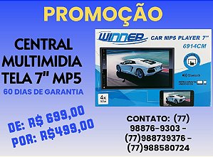 Central Multimídia Tela 7" MP5 2 DIN