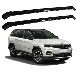 RACK P/ LONGARINAS INTEGRADAS EQMAX DELTA JEEP COMMANDER 2021 2022 2023 2024 2025 - PRETO