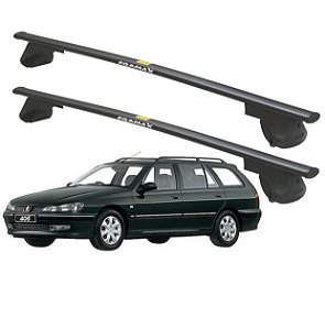 RACK P/ LONGARINAS ALPHA AÇO 01 (1,10M) PEUGEOT 406 BREAK 1997 1998 1999 - PRETO