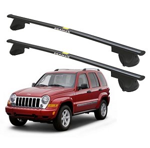 RACK P/ LONGARINAS ALPHA AÇO 04 (1,40M) JEEP CHEROKEE SPORT 2002 2003 2004 2005 2006 2007 - PRETO
