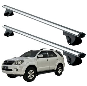 RACK P/ LONGARINAS ALPHA ALUMÍNIO 01 (1,06M) TOYOTA HILUX SW4 2006 2007 2008 2009 2010 2011 2012 2013 2014 - CINZA