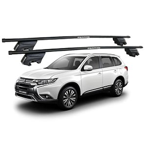 RACK P/ LONGARINAS INTEGRADAS BETA AÇO (1,30M) MITSUBISHI OUTLANDER 2014 2015 2016 2017 2018 2019 2020 2021 2022 2023 2024 - PRETO