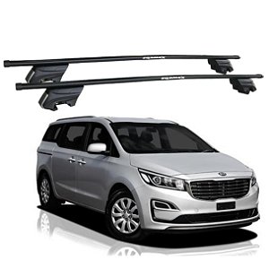 RACK P/ LONGARINAS INTEGRADAS BETA AÇO (1,40M) KIA CARNIVAL 2016 2017 2018 2019 - PRETO