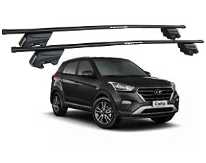 RACK P/ LONGARINAS INTEGRADAS BETA AÇO (1,20M) HYUNDAI CRETA 2017 2018 2019 2021 2021 2022 2023 2024 - PRETO