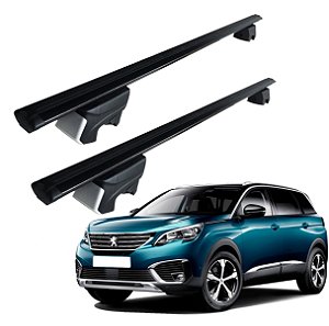 RACK P/ LONGARINAS INTEGRADAS BETA ALUMÍNIO (1,26M) PEUGEOT 5008 2018 2019 2020 - PRETO