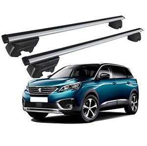 RACK P/ LONGARINAS INTEGRADAS BETA ALUMÍNIO (1,26M) PEUGEOT 5008 2018 2019 2020 - CINZA