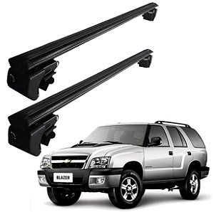 RACK P/ LONGARINAS SIGMA ALUMÍNIO 02 (1,16M) GM BLAZER 1996 1997 1998 1999 2000 2001 2002 2003 2004 2005 2006 2007 2008 2009 2010 2011 - PRETO