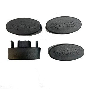 KIT PONTEIRAS RACK EQMAX AÇO (4 PEÇAS) - PRETO