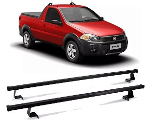 RACK CAÇAMBA AÇO (1,60M) FIAT STRADA 1999 2000 2001 2002 2003 2004 2005 2006 2007 2008 2009 2010 2011 2012 2013 2014 2015 2016 2017 2018 2019 - (Precisa Furar) - PRETO