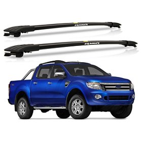 RACK TRAVESSA LARGA EQMAX FORD RANGER CABINE DUPLA 2013 2014 2015 2016 2017 - PRETO
