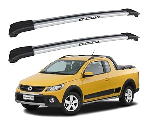 RACK TRAVESSA LARGA EQMAX VW SAVEIRO CROSS 2010 2011 2012 2013 2014 2015 2016 2017 2018 2019 2020 2021 2022 2023 2024 2025 - CINZA