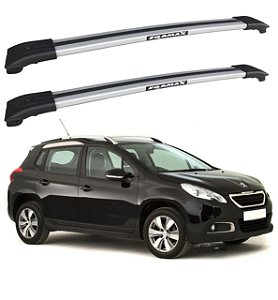 RACK TRAVESSA LARGA EQMAX PEUGEOT 2008 - ANOS 2015 2016 2017 2018 2019 2020 2021 2022 2023 - CINZA