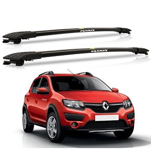 RACK TRAVESSA LARGA EQMAX RENAULT SANDERO STEPWAY 2015 2016 2017 2018 2019 - PRETO