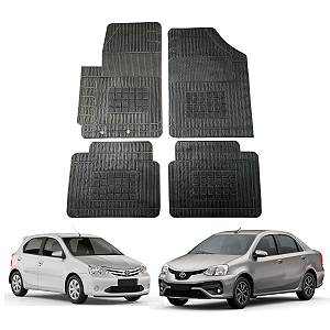 TAPETE BORRACHA ETIOS HATCH/ SEDAN 2013 2014 2015 2016 2017 2018 2019 2020 2021 - PRETO