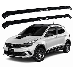 RACK P/ LONGARINAS INTEGRADAS EQMAX DELTA FIAT ARGO TREKKING 2020 2021 2022 2023 2024 2025 - PRETO