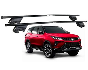 RACK P/ LONGARINAS INTEGRADAS BETA AÇO (1,20M) TOYOTA HILUX SW4 2016 2017 2018 2019 2020 2021 2022 2023 2024 2025 - PRETO