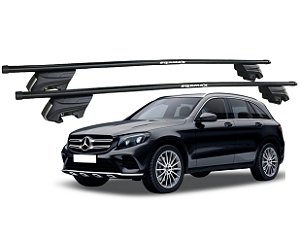 RACK P/ LONGARINAS INTEGRADAS BETA AÇO (1,20M) MERCEDES BENZ GLC 250 2016 2017 2018 2019 2020 2021 2022 - PRETO