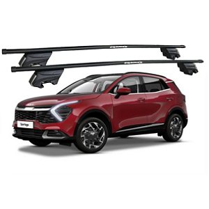 RACK P/ LONGARINAS INTEGRADAS BETA AÇO (1,30M) KIA NOVO SPORTAGE 2017 2018 2019 2020 2021 2022 - PRETO