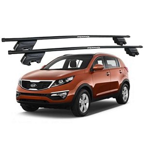 RACK P/ LONGARINAS INTEGRADAS BETA AÇO (1,30M) KIA SPORTAGE 2011 2012 2013 2014 2015 2016 - PRETO