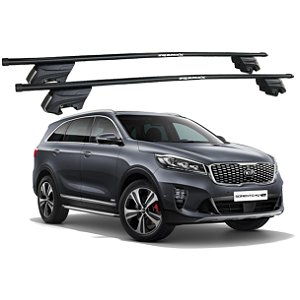 RACK P/ LONGARINAS INTEGRADAS BETA AÇO (1,30M) KIA SORENTO 2016 2017 2018 2019 2020 - PRETO