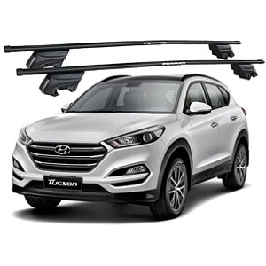 RACK P/ LONGARINAS INTEGRADAS BETA AÇO (1,30M) HYUNDAI TUCSON 2017 2018 2019 2020 2021 2022 - PRETO