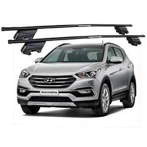 RACK P/ LONGARINAS INTEGRADAS BETA AÇO (1,30M) HYUNDAI SANTA FÉ 2014 2015 2016 2017 2018 2019 2020 - PRETO