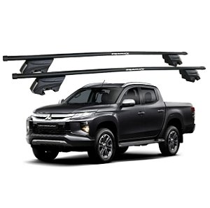 RACK P/ LONGARINAS INTEGRADAS BETA AÇO (1,30M) MITSUBISHI L200 TRITON 2021 2022 2023 2024 2025 - PRETO