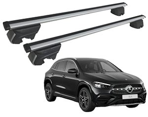 RACK P/ LONGARINAS INTEGRADAS BETA ALUMÍNIO (1,16M) MERCEDES BENZ GLA 200 2015 2016 2017 2018 2019 2020 2021 2022 2023 - CINZA