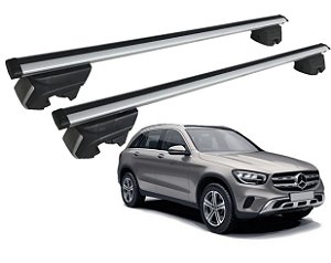 RACK P/ LONGARINAS INTEGRADAS BETA ALUMÍNIO (1,16M) MERCEDES BENZ GLC 220 (2021 2022) - CINZA