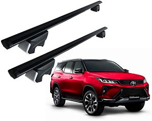 RACK P/ LONGARINAS INTEGRADAS BETA ALUMÍNIO (1,16M) TOYOTA HILUX SW4 2016 2017 2018 2019 2020 2021 2022 2023 2024 2025 - PRETO
