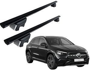 RACK P/ LONGARINAS INTEGRADAS BETA ALUMÍNIO (1,16M) MERCEDES BENZ GLA 200 2015 2016 2017 2018 2019 2020 2021 2022 2023 - PRETO