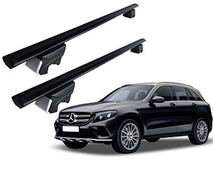 RACK P/ LONGARINAS INTEGRADAS BETA ALUMÍNIO (1,16M) MERCEDES BENZ GLC 250 (2016 2017 2018 2019 2020 2021 2022) - PRETO