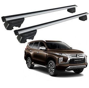 RACK P/ LONGARINAS INTEGRADAS BETA ALUMÍNIO (1,26M) MITSUBISHI PAJERO SPORT 2021 2022 2023 2024 2025 - CINZA