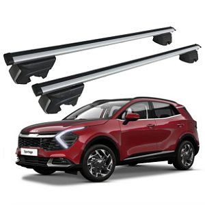 RACK P/ LONGARINAS INTEGRADAS BETA ALUMÍNIO (1,26M) KIA NOVO SPORTAGE 2017 2018 2019 2020 2021 2022 2023 2024 2025 - CINZA