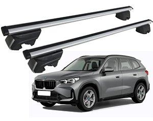 RACK P/ LONGARINAS INTEGRADAS BETA ALUMÍNIO (1,26M) BMW X1 2010 2011 2012 2013 2014 2015 2016 2017 2018 2019 2020 2021 2022 2023 - CINZA