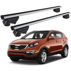 RACK P/ LONGARINAS INTEGRADAS BETA ALUMÍNIO (1,26M) KIA SPORTAGE 2011 2012 2013 2014 2015 2016 - CINZA